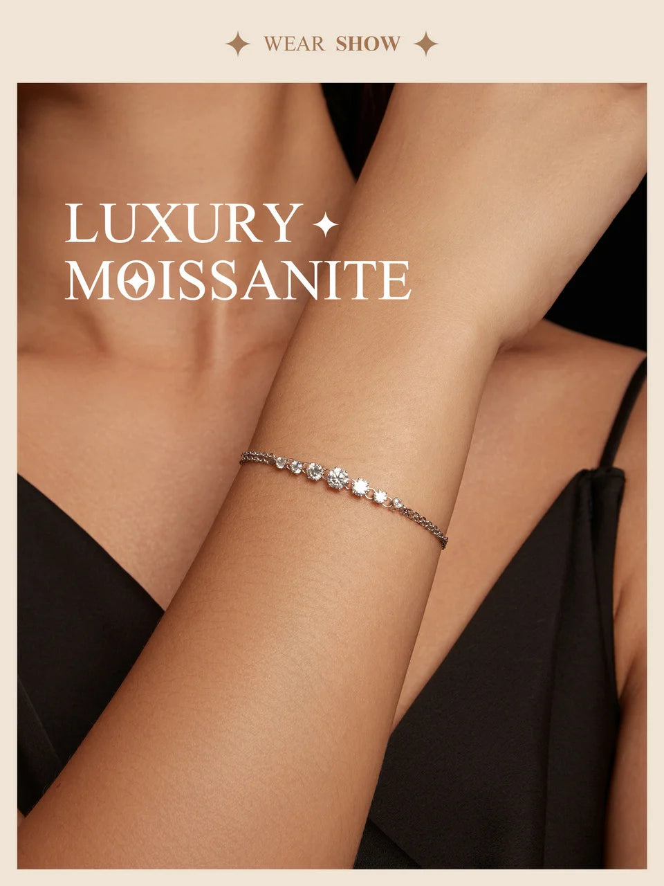 Moissanite Bracelet Adjustable