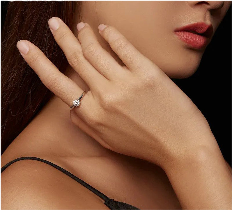 Sterling Silver Ring with Moissanite