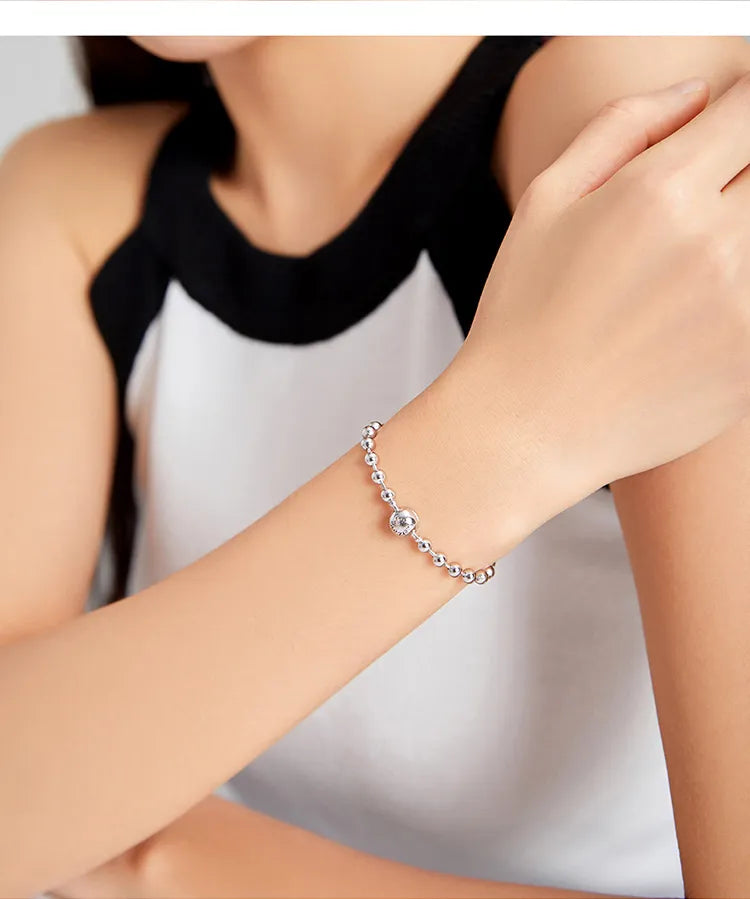 Silver Bead Chain Bracelet