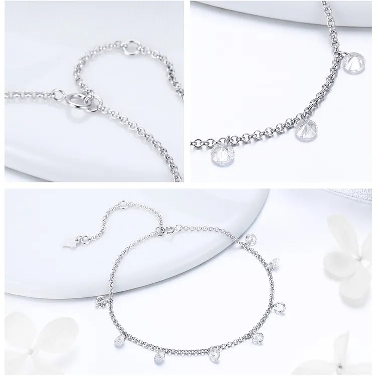 Silver Bracelet Simple Geometric Crystal CZ