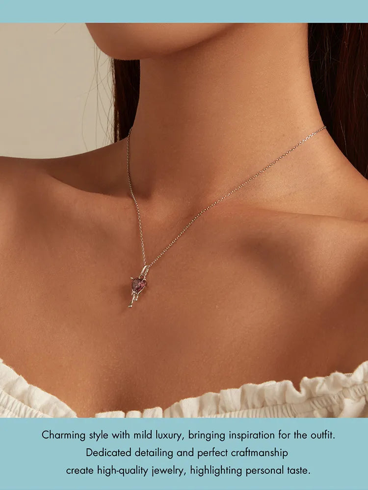 Sparkling Heart Pendant Necklace