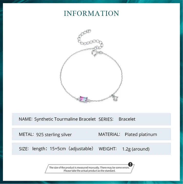 Sterling Silver Synthetic Tourmaline Bracelet