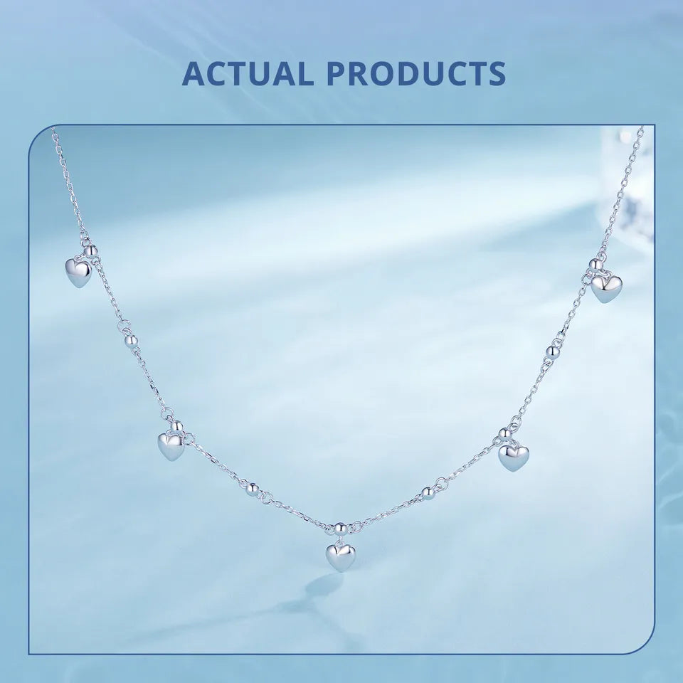 Silver Necklace Stackable Clavicle Sparkling Zircon