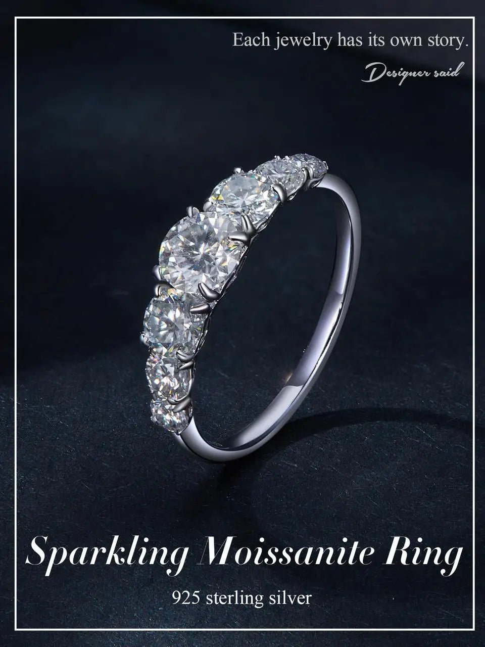 Moissanite Delicate Silver Ring