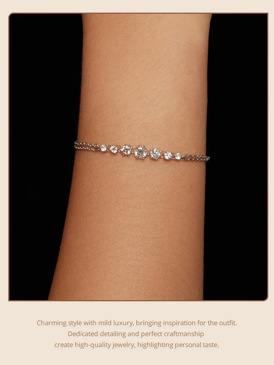 Moissanite Bracelet Adjustable