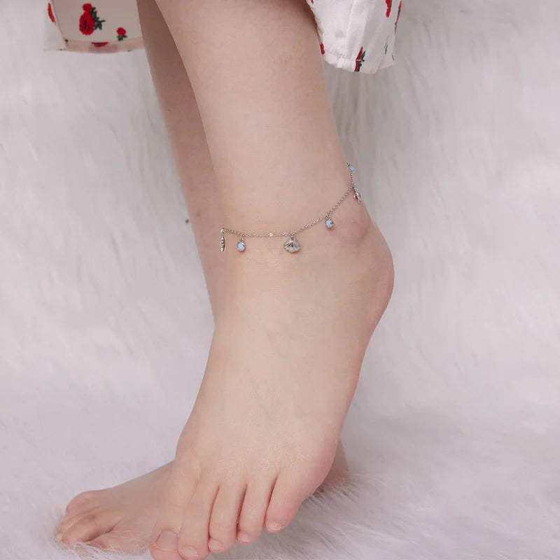 Silver Summer Ocean Anklet