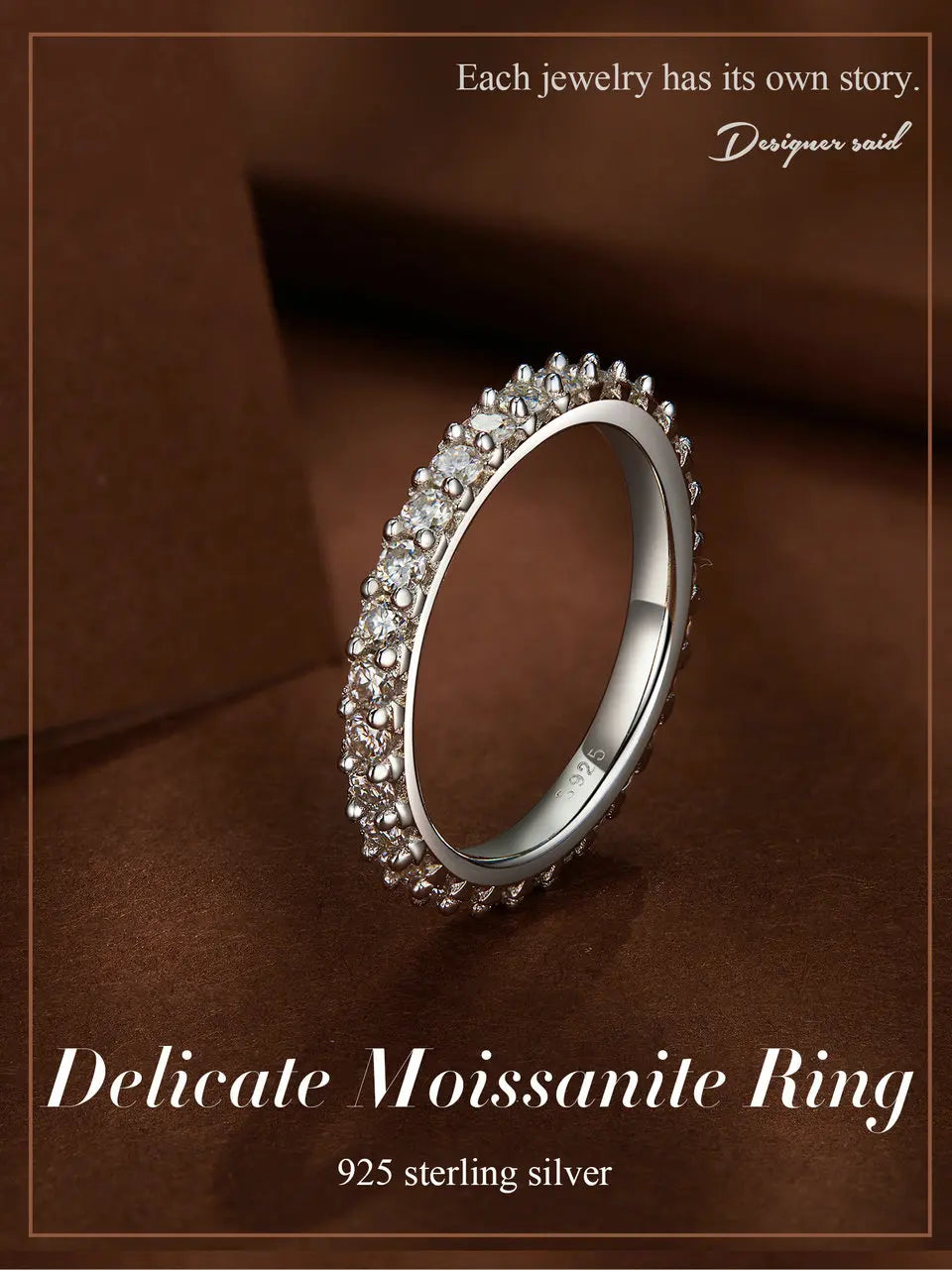 Beautiful Silver Ring with Moissanite