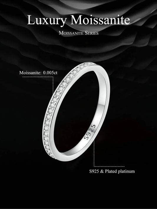 Silver Eternity Rings with Moissanite