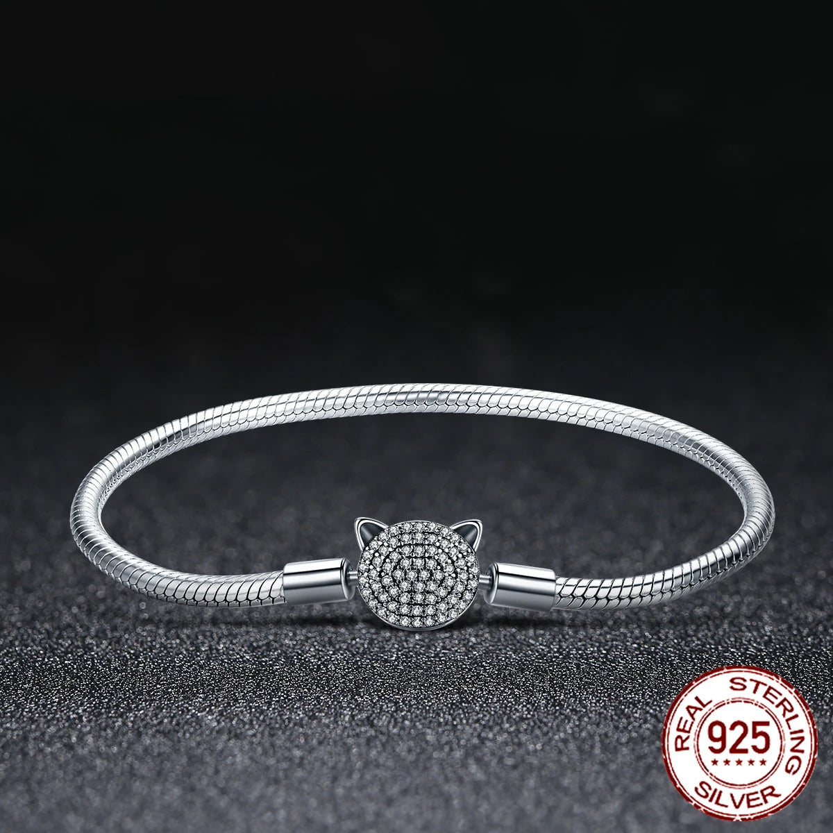 Silver Glittering Bracelet with CZ