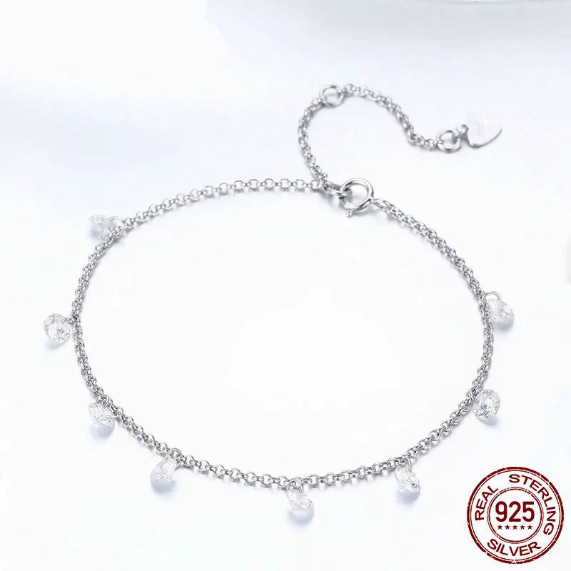 Silver Bracelet Simple Geometric Crystal CZ